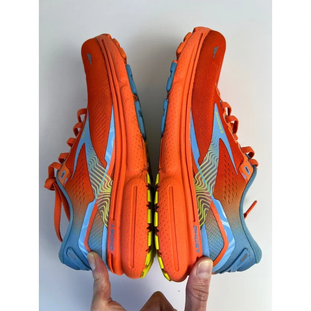 Brooks Ghost 15 Men's US 7 Orange Blue Road Running Walking Shoes Sneakers